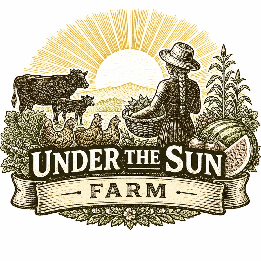 Under the Sun Farm engraved mark